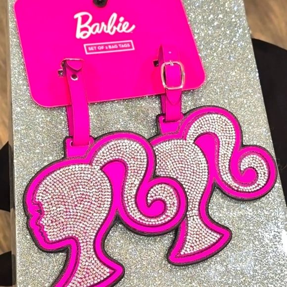 Barbie Handbags - Barbie Rhinestone Logo Head Luggage Tags- Set of 2